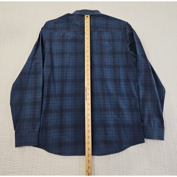 Calvin Klein Men's Large Button-Up Shirt Blue Plaid Slim Fit Long Sleeve EUC LN - Picture 11 of 14